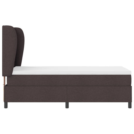 Box Spring Bed With Mattress Dark Brown 100X200 Cm Fabric