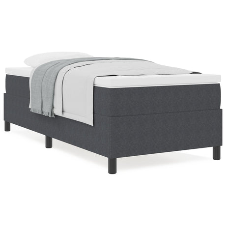 Box Spring Bed With Mattress Dark Grey 80X200 Cm Corduroy Fabric