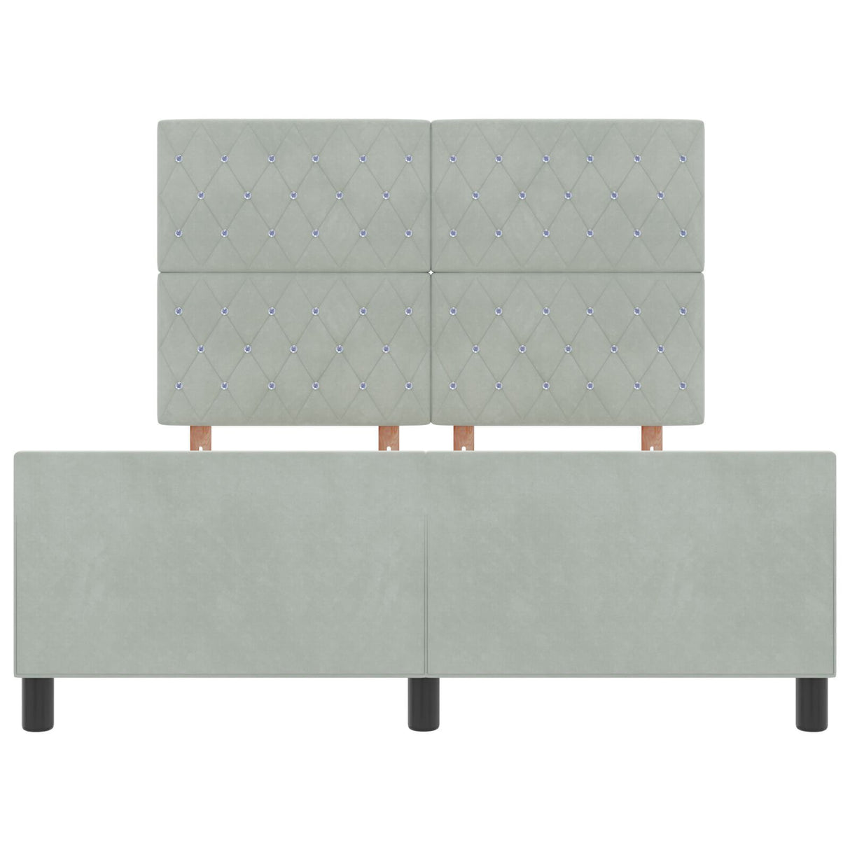 Bed Frame Light Grey 160X200 Cm Velvet