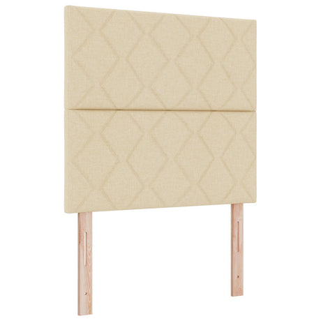Bed Frame In Cream, 100X200 Cm, Made Of Fabric