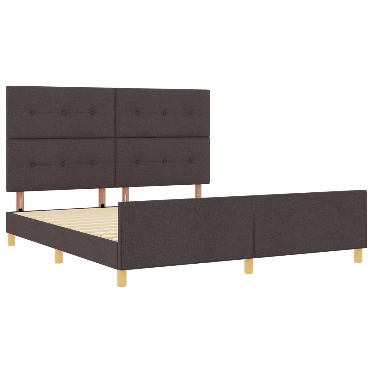 Bed Frame Dark Brown 180X200 Cm Fabric