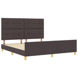 Bed Frame Dark Brown 180X200 Cm Fabric