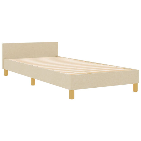 Bed Frame Cream 90X190 Cm Fabric