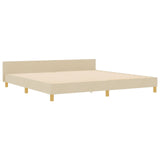 Bed Frame Cream 200X200 Cm Fabric