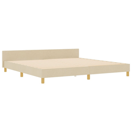 Bed Frame Cream 200X200 Cm Fabric