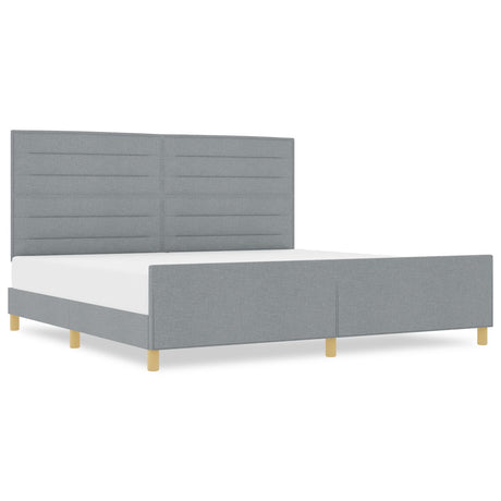 Bed Frame In Light Grey, 200X200 Cm, Fabric