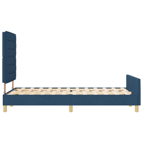 Bed Frame Blue 160X200 Cm Fabric