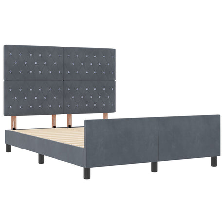 Bed Frame Dark Grey 140X190 Cm Velvet