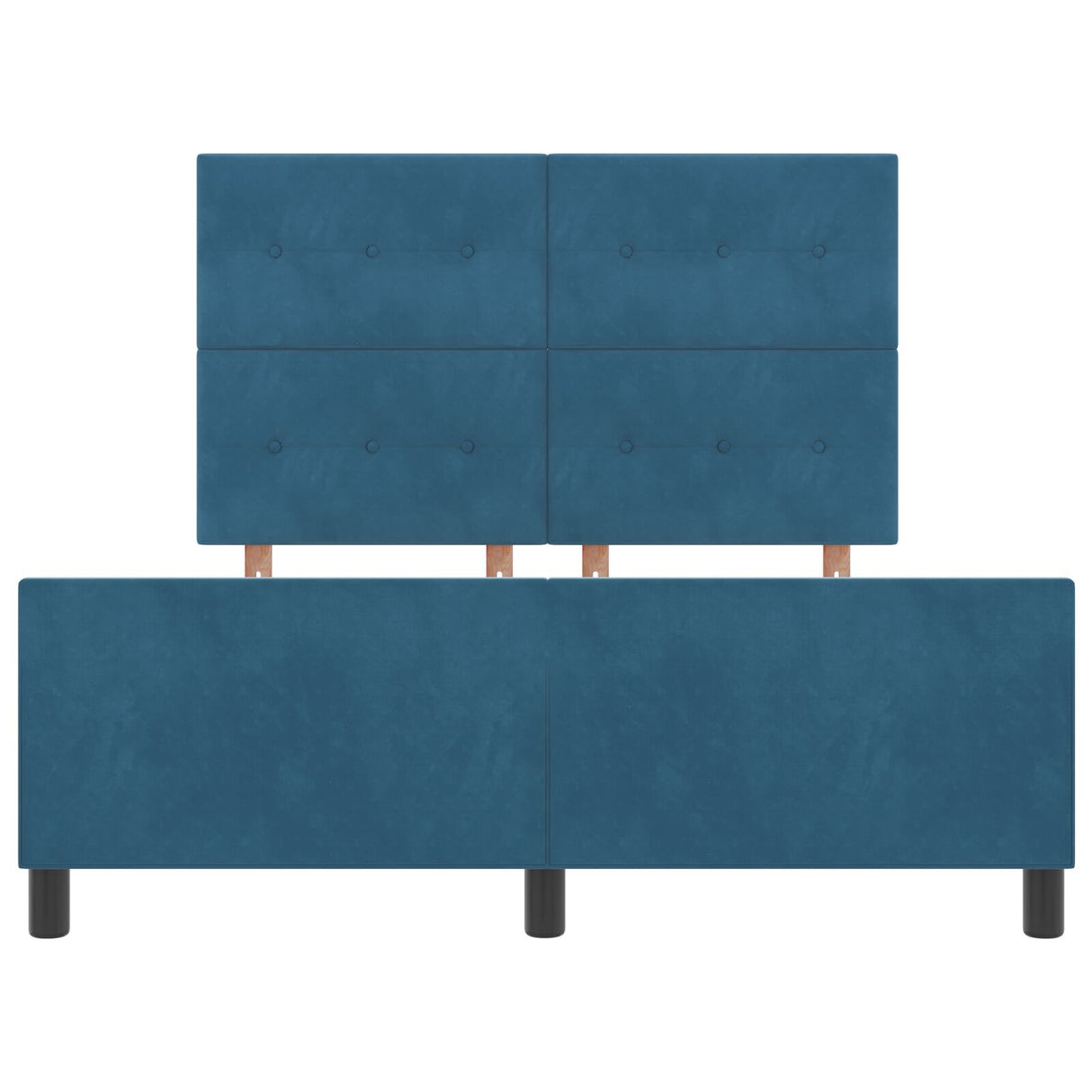 Bed Frame Dark Blue 140X190 Cm Velvet