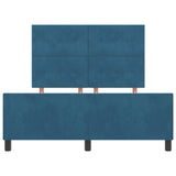 Bed Frame Dark Blue 140X190 Cm Velvet