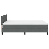 Box Spring Bed With Mattress & Led Dark Grey 140X190 Cm Fabric