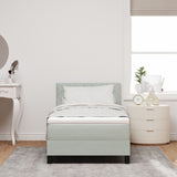 Box Spring Bed With Mattress & Led Light Grey 100X200 Cm Velvet