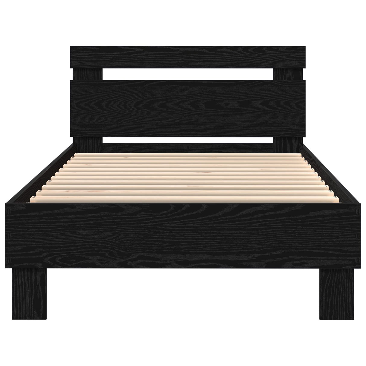 Bed Frame With Led Lights Black Oak 90X200 Cm Engineered Wood