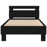 Bed Frame With Led Lights Black Oak 90X200 Cm Engineered Wood