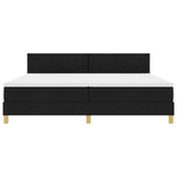 Box Spring Bed With Mattress & Led Black 200X200 Cm Fabric