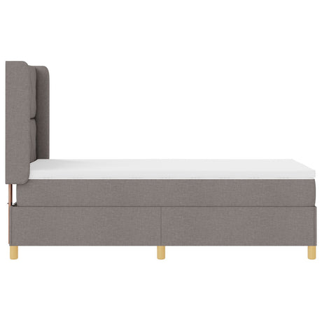 Box Spring Bed With Mattress Taupe 90X190 Cm Fabric
