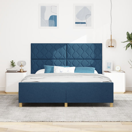Blue Bed Frame 180X200 Cm Fabric
