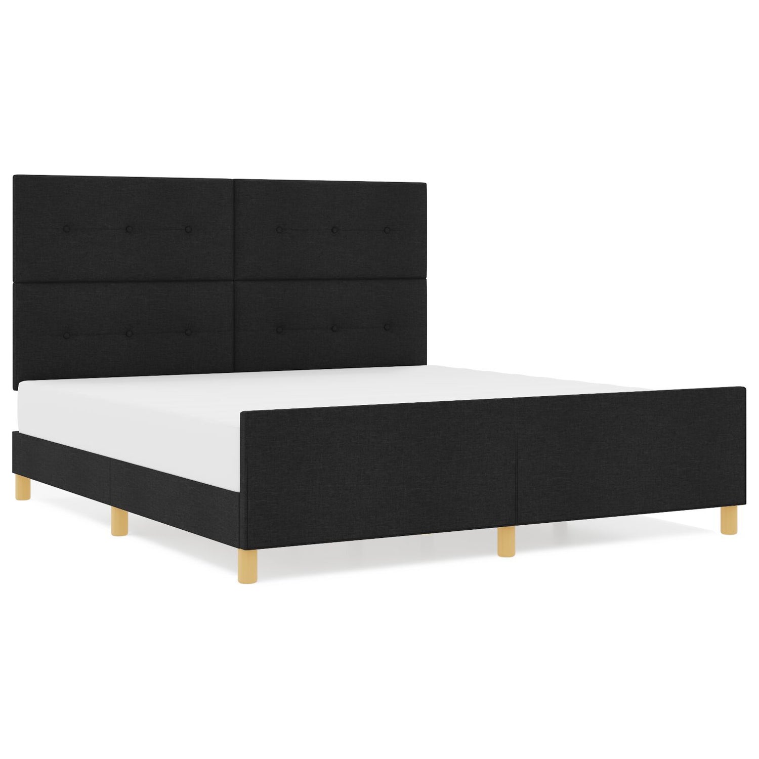 Bed Frame Black 180X200 Cm Fabric