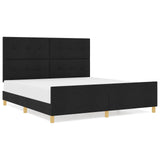 Bed Frame Black 180X200 Cm Fabric