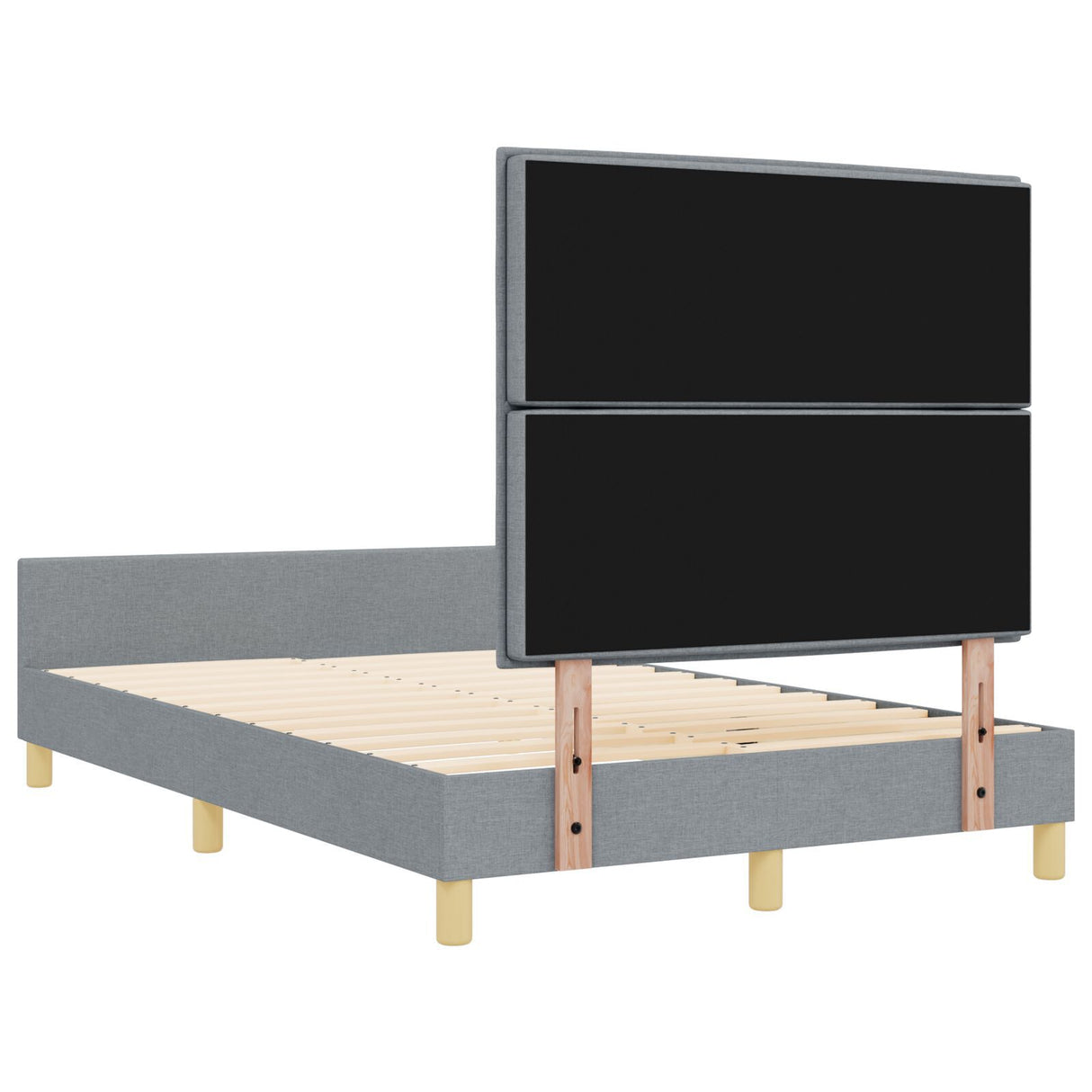 Light Grey Fabric Bed Frame 160X200 Cm