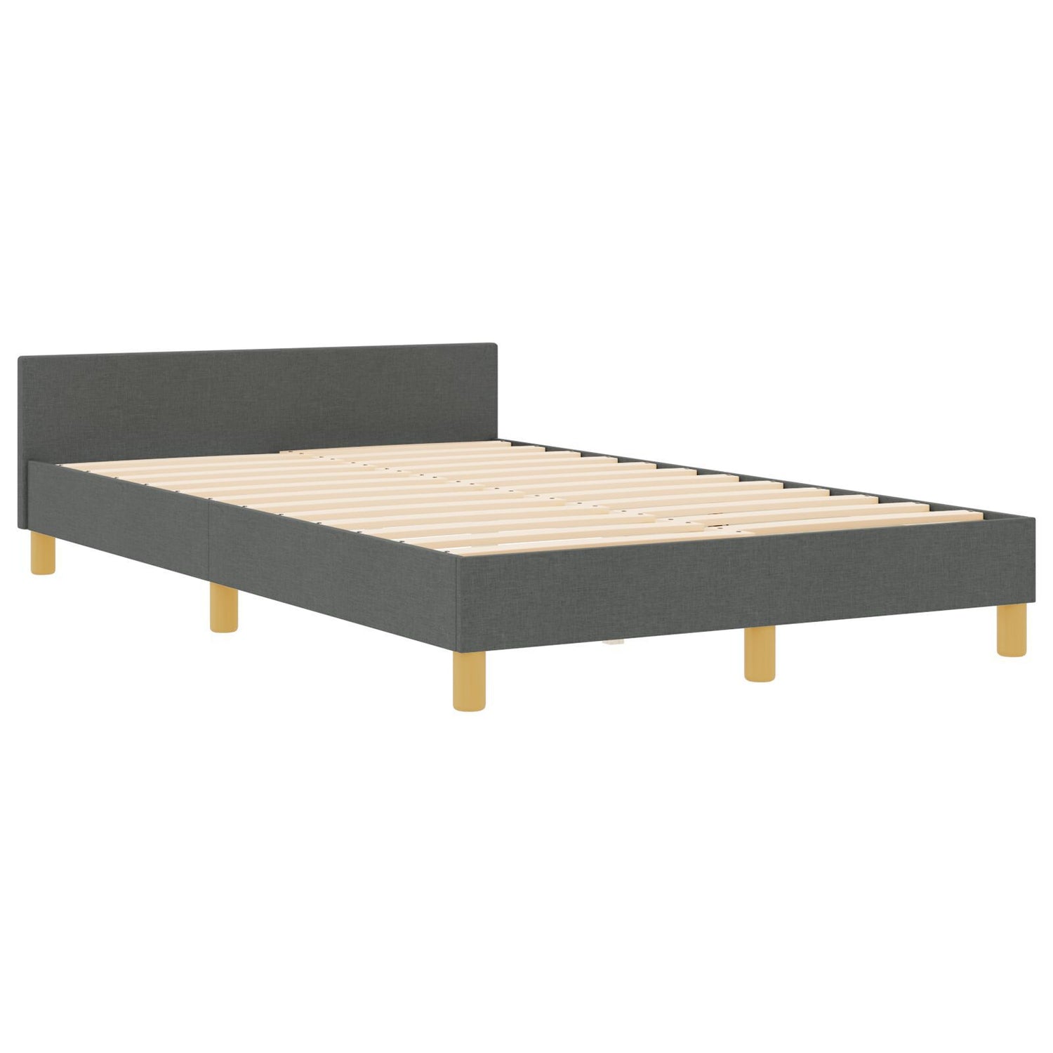 Bed Frame Dark Grey 120X200 Cm Fabric
