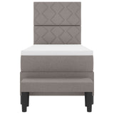 Box Spring Bed With Mattress & Bench Taupe 80X200 Cm Fabric