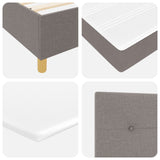 Box Spring Bed With Mattress & Bench Taupe 80X200 Cm Fabric