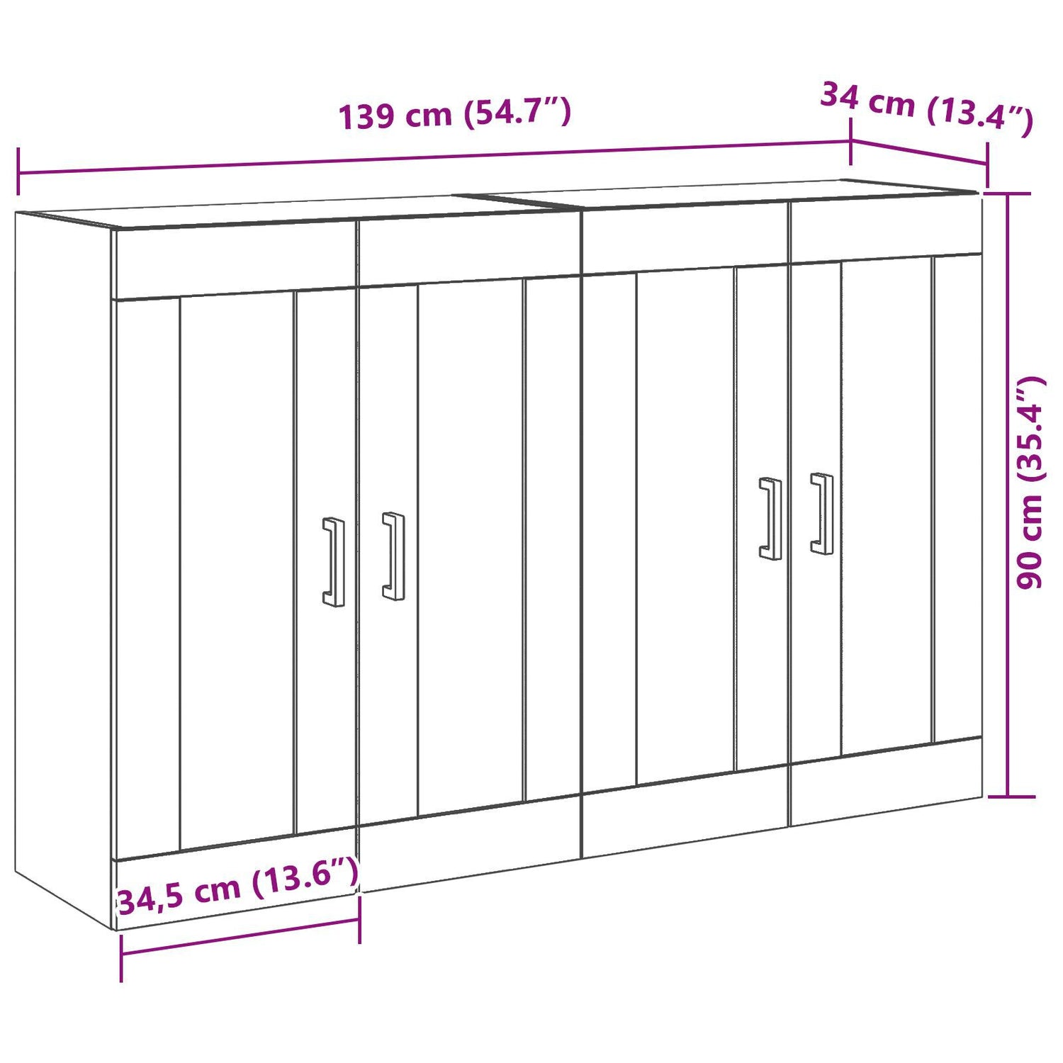 Wall Mounted Cabinets 2 Pcs Old Wood 69,5X34X90 Cm Engineered Wood
