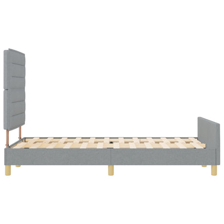 Bed Frame In Light Grey, 140X200 Cm, Fabric