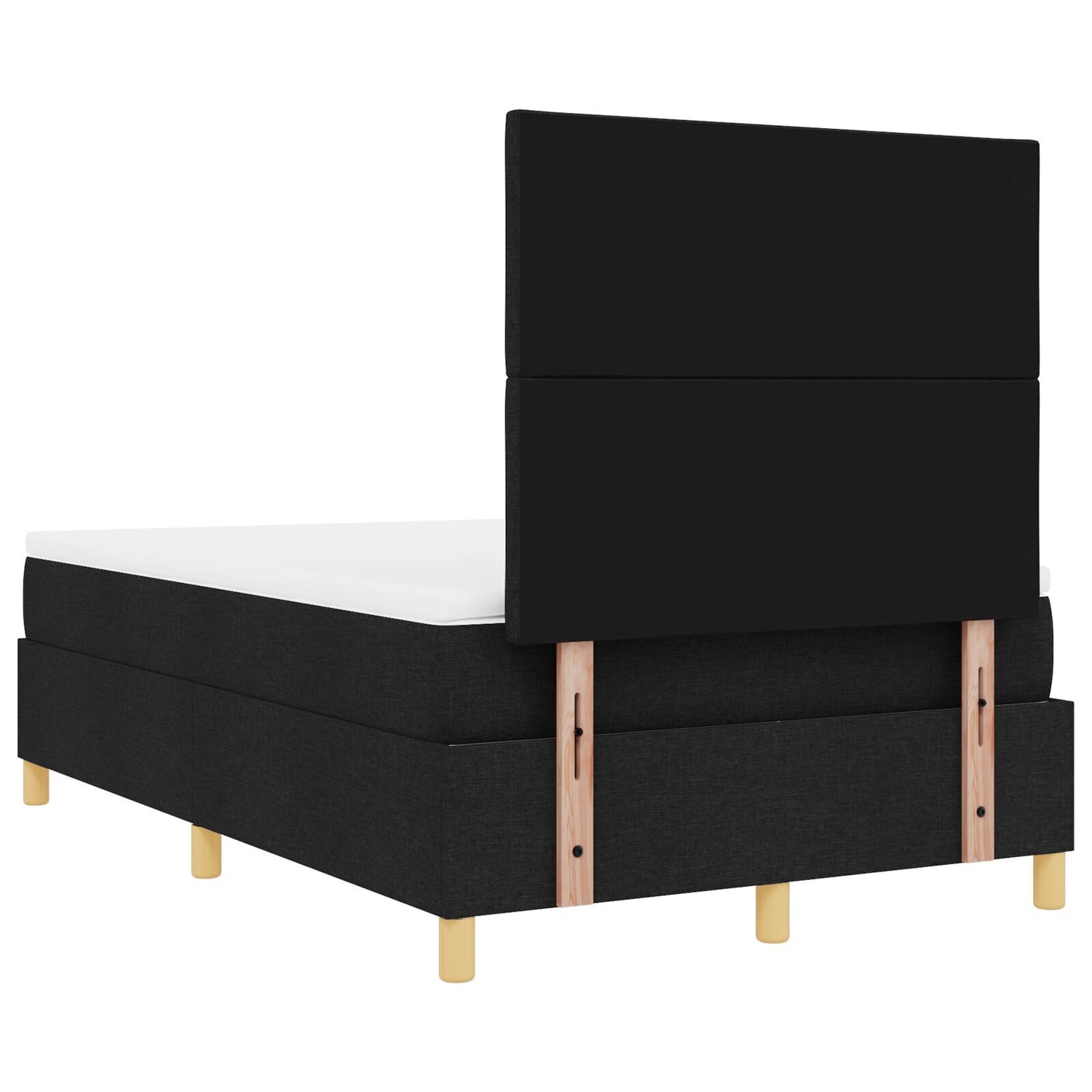 Box Spring Bed With Mattress & Led Black 120X200 Cm Fabric
