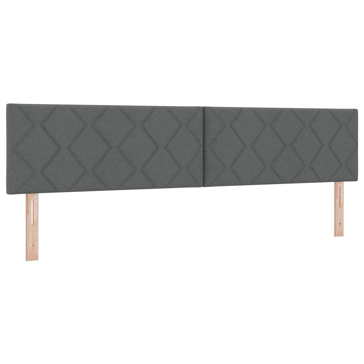 Box Spring Bed With Mattress Dark Grey 200X200 Cm Fabric,  Headboard Diamond Blocks Design Dark Grey 200 Cm Fabric