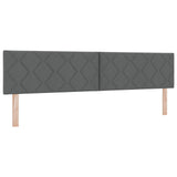 Box Spring Bed With Mattress Dark Grey 200X200 Cm Fabric,  Headboard Diamond Blocks Design Dark Grey 200 Cm Fabric
