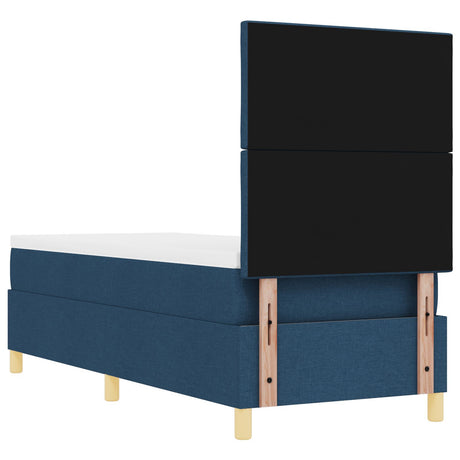 Box Spring Bed With Mattress & Led Blue 80X200 Cm Fabric