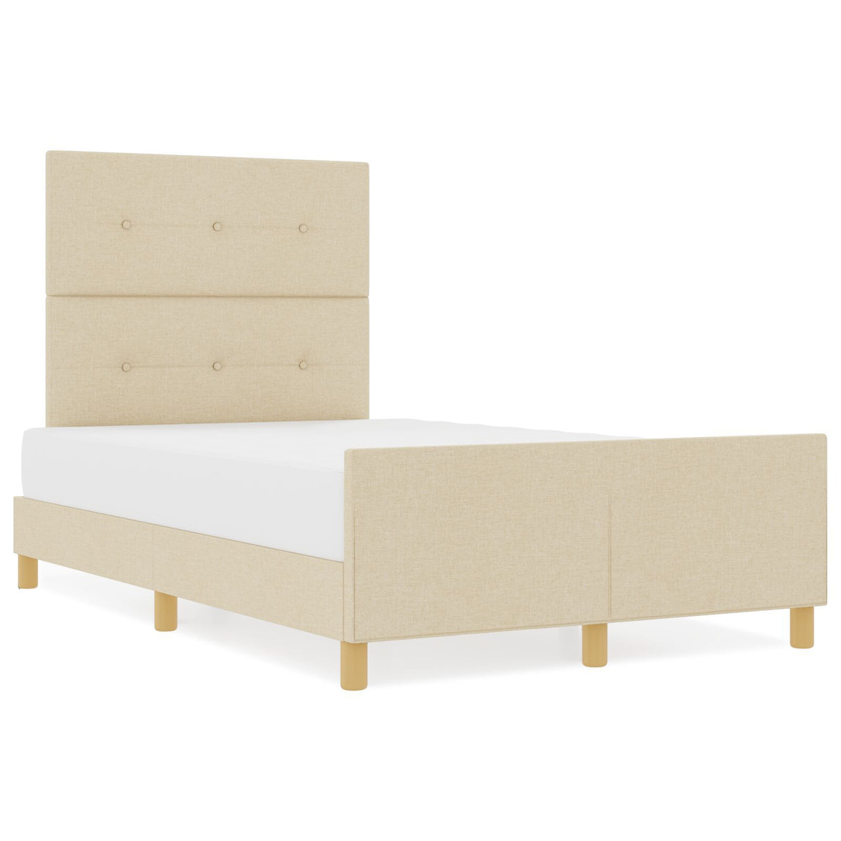 Bed Frame Cream 120X200 Cm Fabric