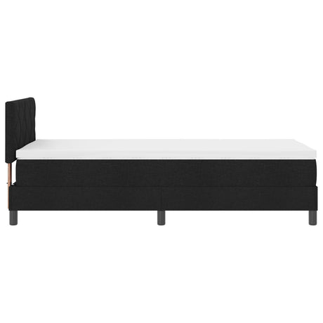 Box Spring Bed With Mattress & Led Black 90X190 Cm Fabric