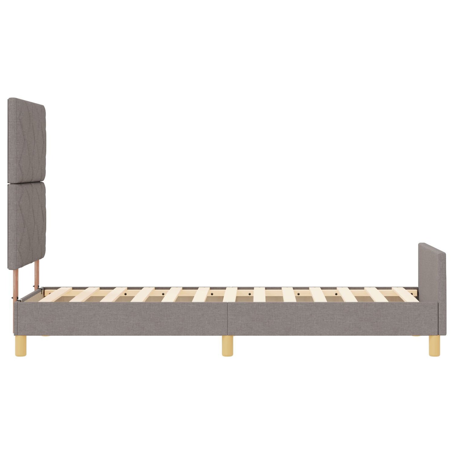 Bed Frame - Taupe Fabric, 80X200 Cm