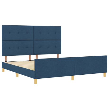 Bed Frame Blue 180X200 Cm Fabric