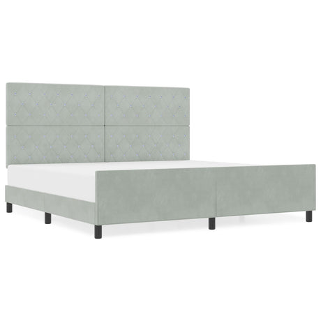 Bed Frame Light Grey 200X200 Cm Velvet