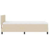 Box Spring Bed With Mattress & Led Cream 100X200 Cm Fabric