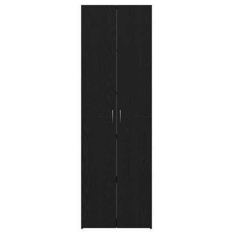 Black Oak Office Cabinet 60X32X190 Cm Made From Engineered Wood