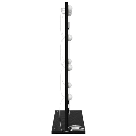 Vanity Mirror With Led Lights Black Oak 70X50X18 Cm
