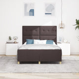 Bed Frame Dark Brown 140X200 Cm Fabric