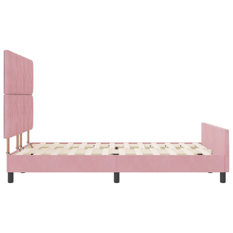 Bed Frame Pink 140X190 Cm Velvet