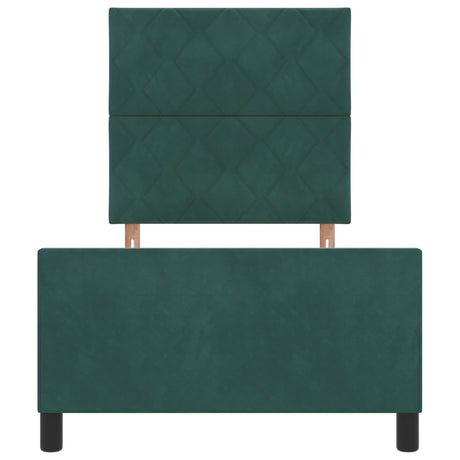 Bed Frame Dark Green 90X200 Cm Velvet
