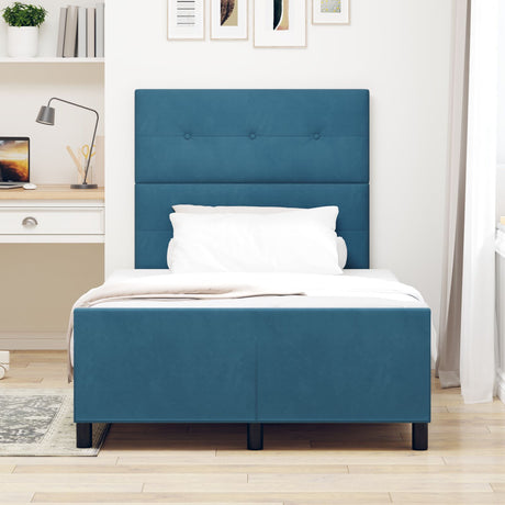Bed Frame Dark Blue 120X200 Cm Velvet