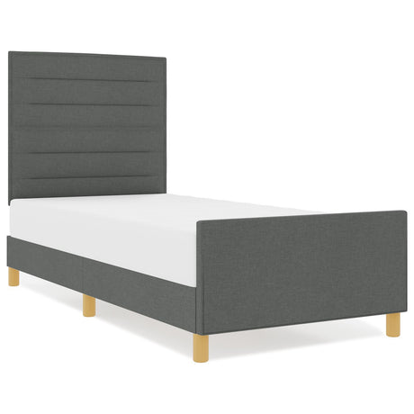 Bed Frame Dark Grey 90X190 Cm Fabric
