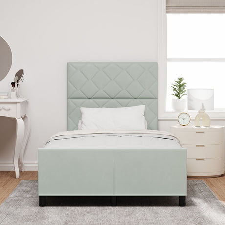 Bed Frame Light Grey 120X200 Cm Velvet