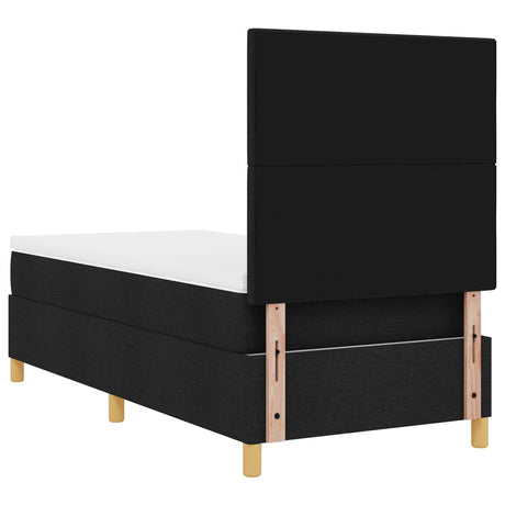 Box Spring Bed With Mattress & Led Black 80X200 Cm Fabric