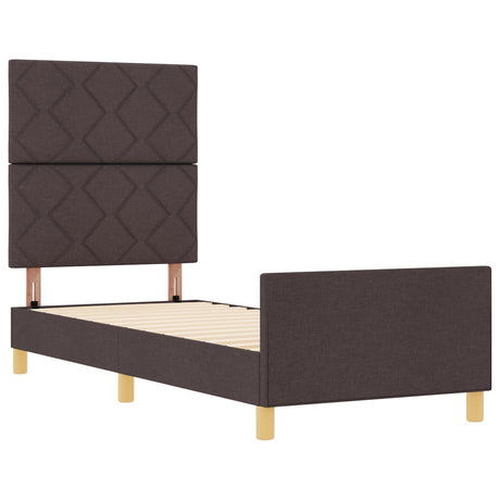 Bed Frame Dark Brown 80X200 Cm Fabric