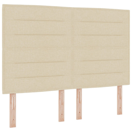 Cream Bed Frame 140X190 Cm Fabric